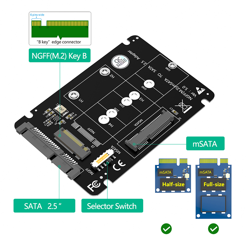 M.2 NGFF mSATA SSD zu SATA 3.0 – Memory Card Ssd Bewertung und Preis